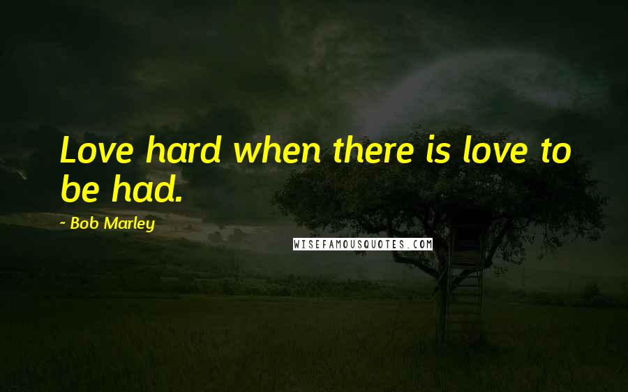 Bob Marley Quotes: Love hard when there is love to be had.