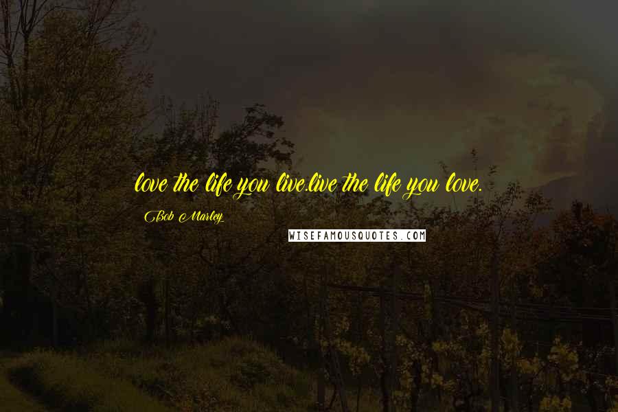 Bob Marley Quotes: love the life you live.live the life you love.