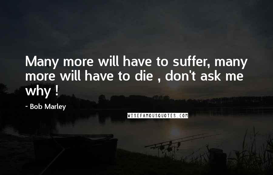 Bob Marley Quotes: Many more will have to suffer, many more will have to die , don't ask me why !