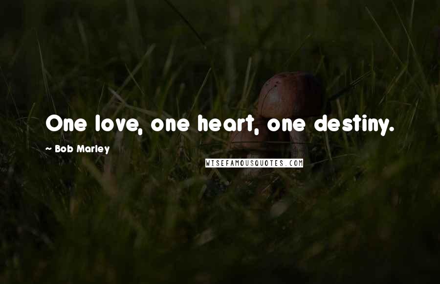 Bob Marley Quotes: One love, one heart, one destiny.