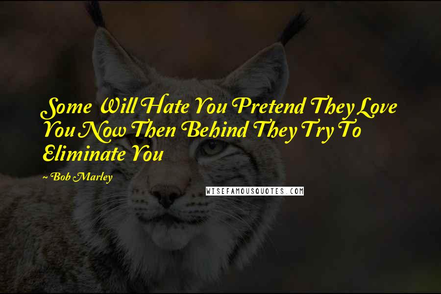 Bob Marley Quotes: Some Will Hate You Pretend They Love You Now Then Behind They Try To Eliminate You