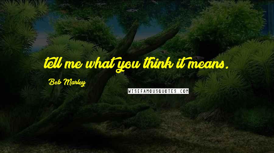 Bob Marley Quotes: tell me what you think it means.