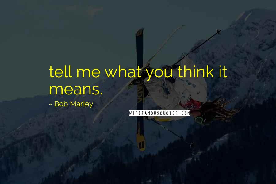 Bob Marley Quotes: tell me what you think it means.