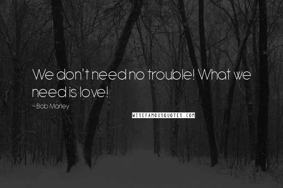 Bob Marley Quotes: We don't need no trouble! What we need is love!