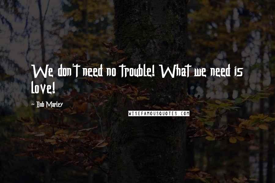 Bob Marley Quotes: We don't need no trouble! What we need is love!