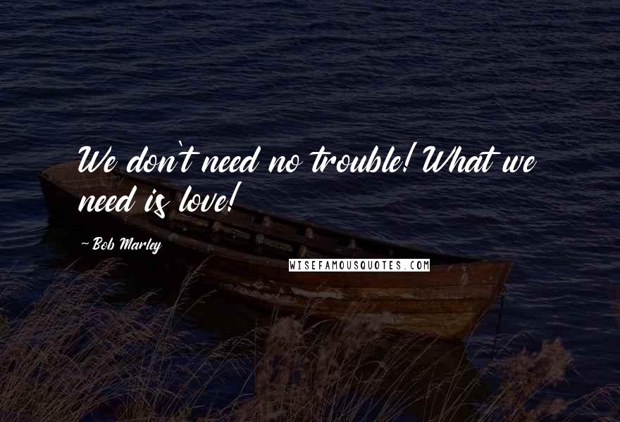 Bob Marley Quotes: We don't need no trouble! What we need is love!