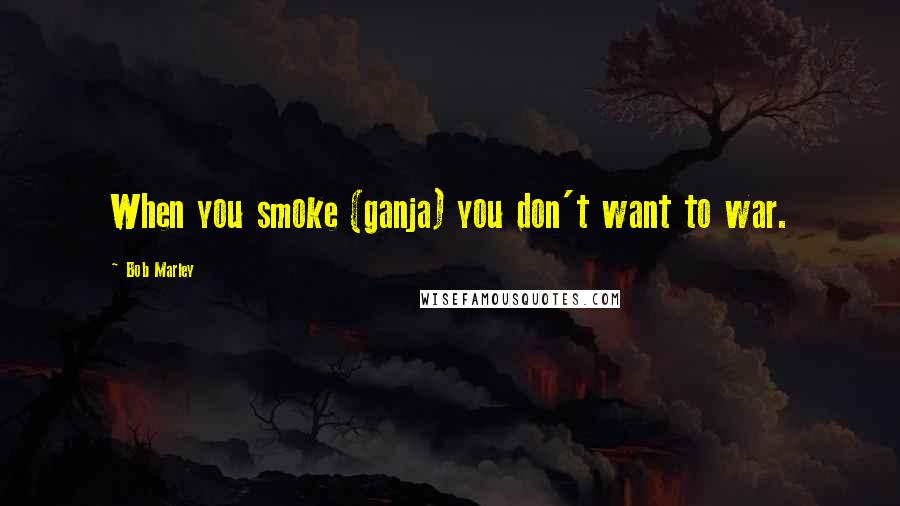 Bob Marley Quotes: When you smoke (ganja) you don't want to war.