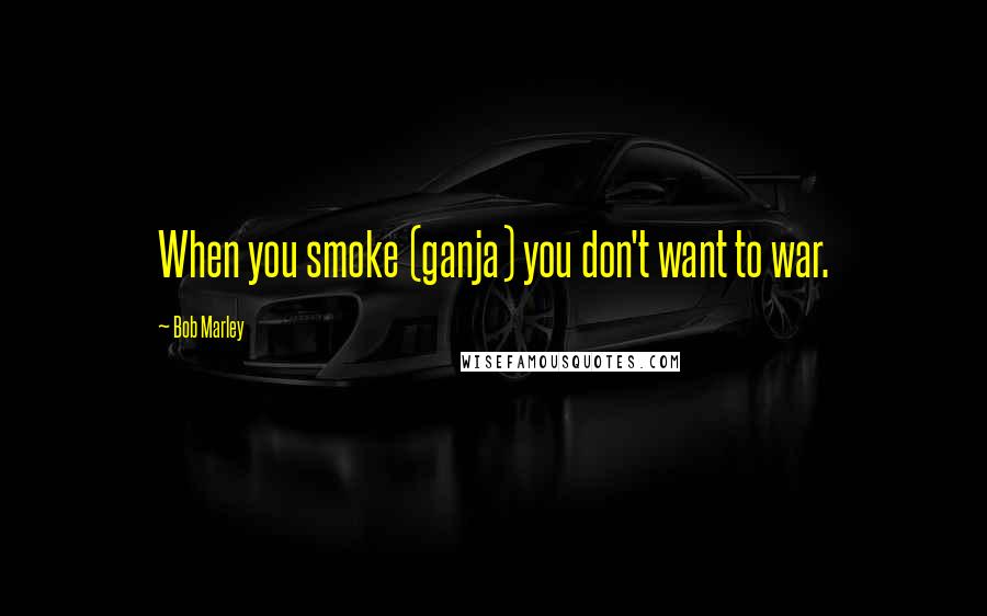 Bob Marley Quotes: When you smoke (ganja) you don't want to war.