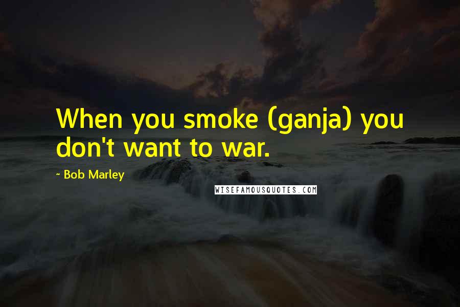 Bob Marley Quotes: When you smoke (ganja) you don't want to war.