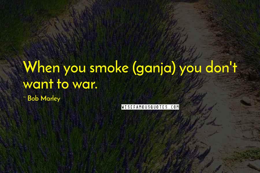 Bob Marley Quotes: When you smoke (ganja) you don't want to war.