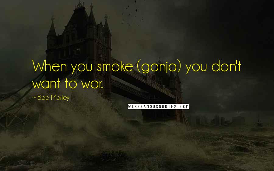 Bob Marley Quotes: When you smoke (ganja) you don't want to war.