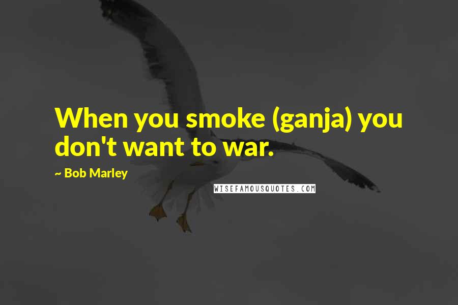 Bob Marley Quotes: When you smoke (ganja) you don't want to war.