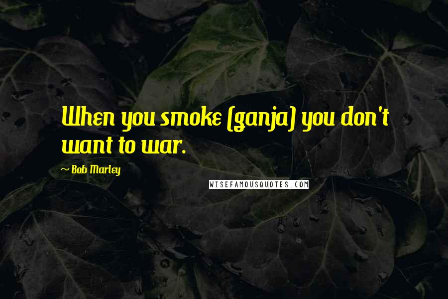 Bob Marley Quotes: When you smoke (ganja) you don't want to war.