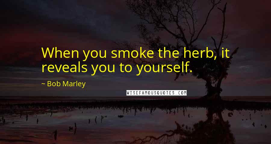Bob Marley Quotes: When you smoke the herb, it reveals you to yourself.