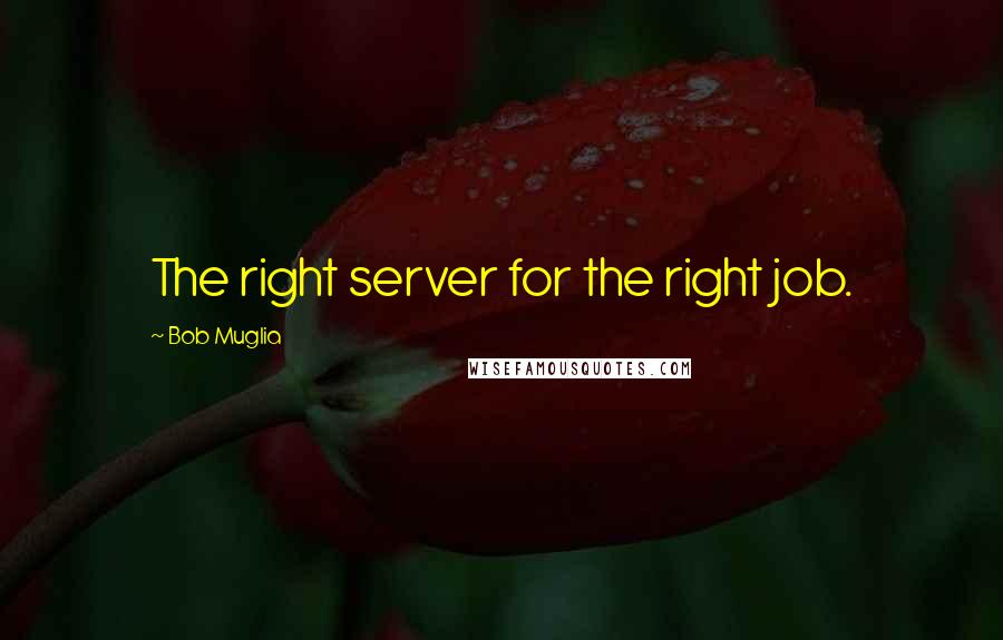 Bob Muglia Quotes: The right server for the right job.