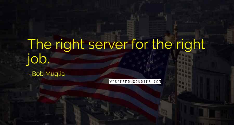 Bob Muglia Quotes: The right server for the right job.