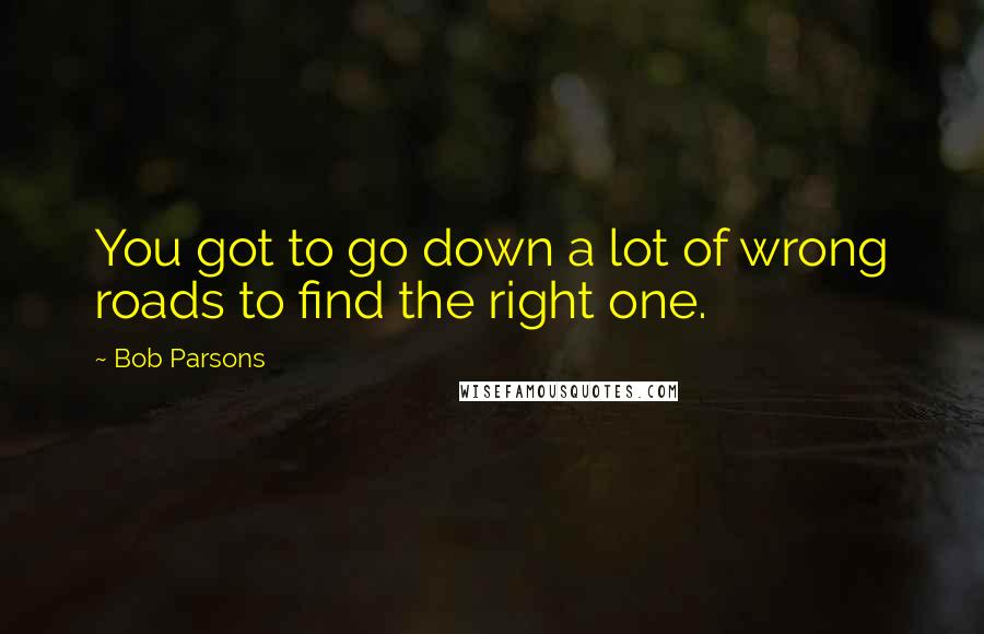 Bob Parsons Quotes: You got to go down a lot of wrong roads to find the right one.