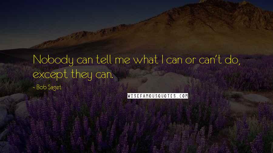 Bob Saget Quotes: Nobody can tell me what I can or can't do, except they can.