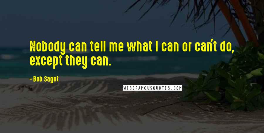 Bob Saget Quotes: Nobody can tell me what I can or can't do, except they can.