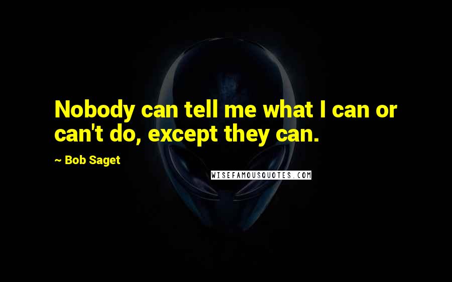 Bob Saget Quotes: Nobody can tell me what I can or can't do, except they can.