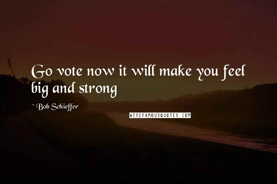 Bob Schieffer Quotes: Go vote now it will make you feel big and strong