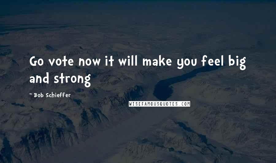 Bob Schieffer Quotes: Go vote now it will make you feel big and strong