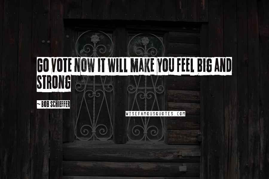 Bob Schieffer Quotes: Go vote now it will make you feel big and strong