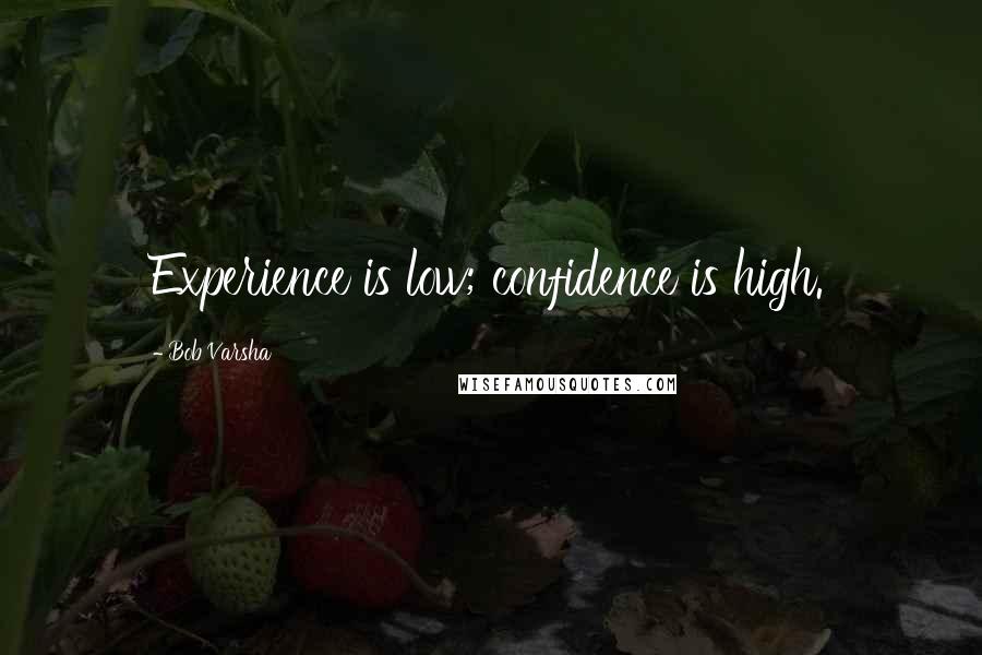 Bob Varsha Quotes: Experience is low; confidence is high.