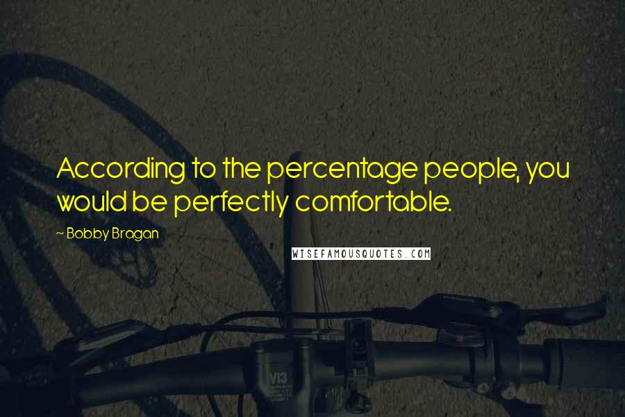 Bobby Bragan Quotes: According to the percentage people, you would be perfectly comfortable.