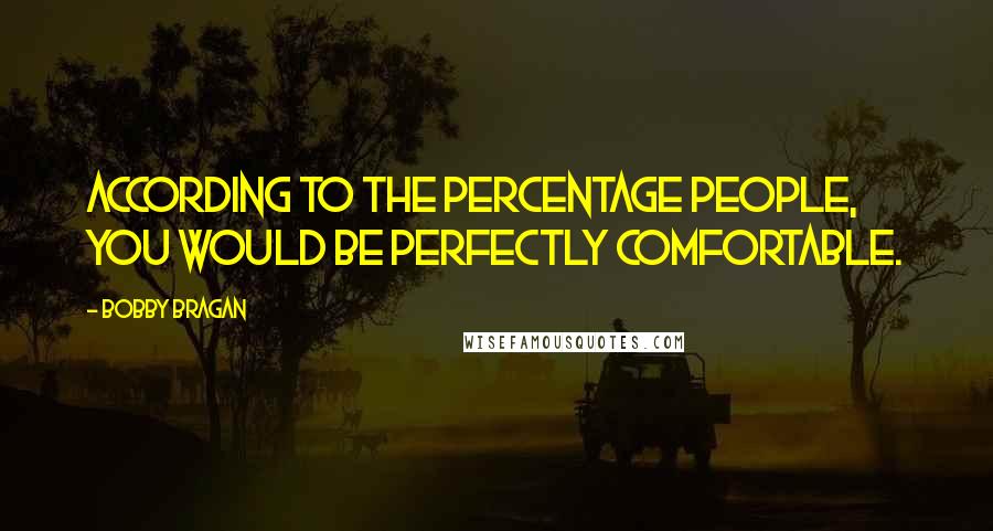 Bobby Bragan Quotes: According to the percentage people, you would be perfectly comfortable.