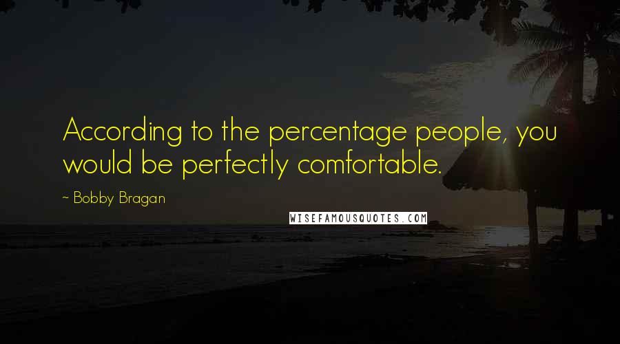 Bobby Bragan Quotes: According to the percentage people, you would be perfectly comfortable.