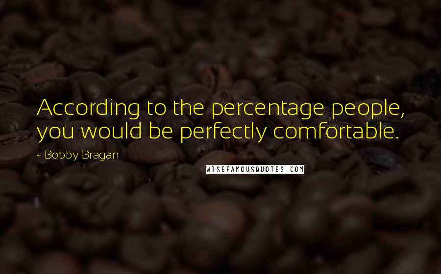 Bobby Bragan Quotes: According to the percentage people, you would be perfectly comfortable.