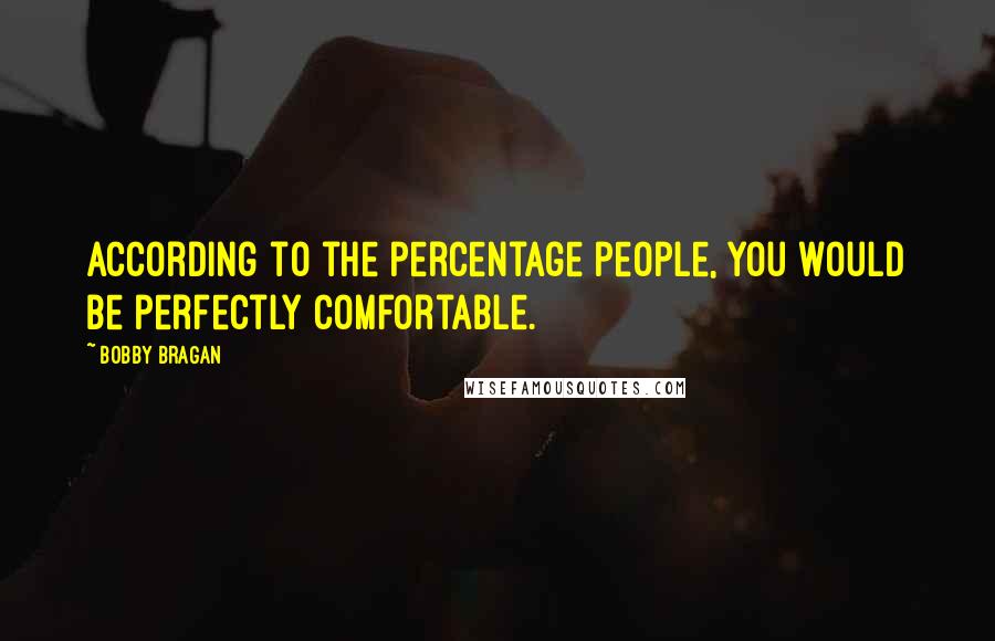 Bobby Bragan Quotes: According to the percentage people, you would be perfectly comfortable.