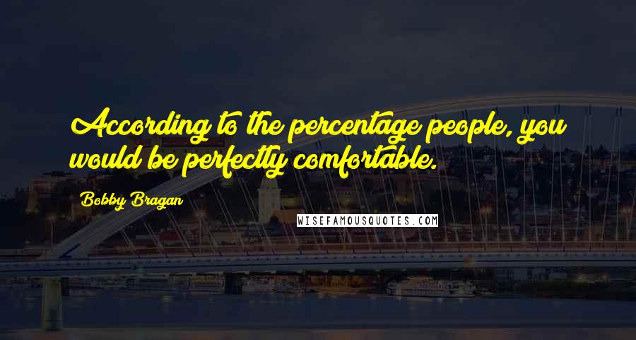 Bobby Bragan Quotes: According to the percentage people, you would be perfectly comfortable.