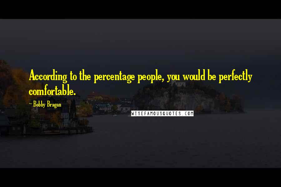 Bobby Bragan Quotes: According to the percentage people, you would be perfectly comfortable.