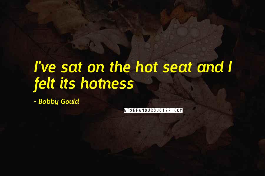 Bobby Gould Quotes: I've sat on the hot seat and I felt its hotness