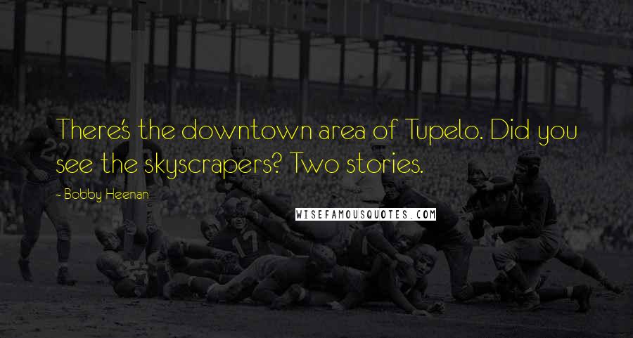 Bobby Heenan Quotes: There's the downtown area of Tupelo. Did you see the skyscrapers? Two stories.