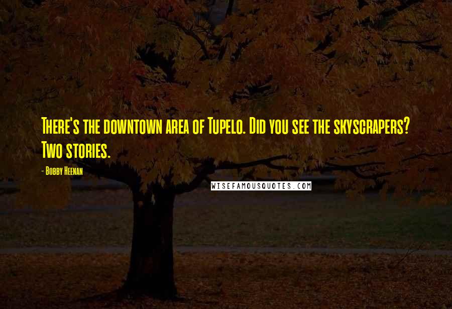Bobby Heenan Quotes: There's the downtown area of Tupelo. Did you see the skyscrapers? Two stories.