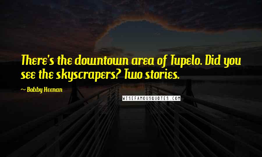 Bobby Heenan Quotes: There's the downtown area of Tupelo. Did you see the skyscrapers? Two stories.