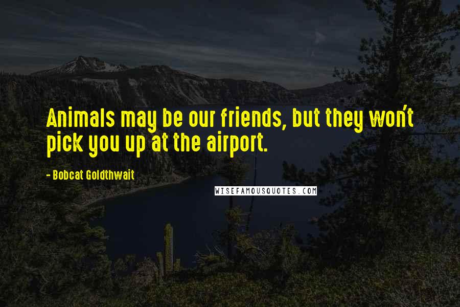 Bobcat Goldthwait Quotes: Animals may be our friends, but they won't pick you up at the airport.