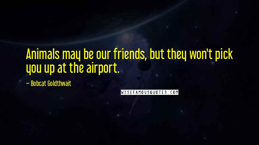 Bobcat Goldthwait Quotes: Animals may be our friends, but they won't pick you up at the airport.