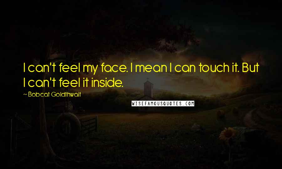 Bobcat Goldthwait Quotes: I can't feel my face. I mean I can touch it. But I can't feel it inside.