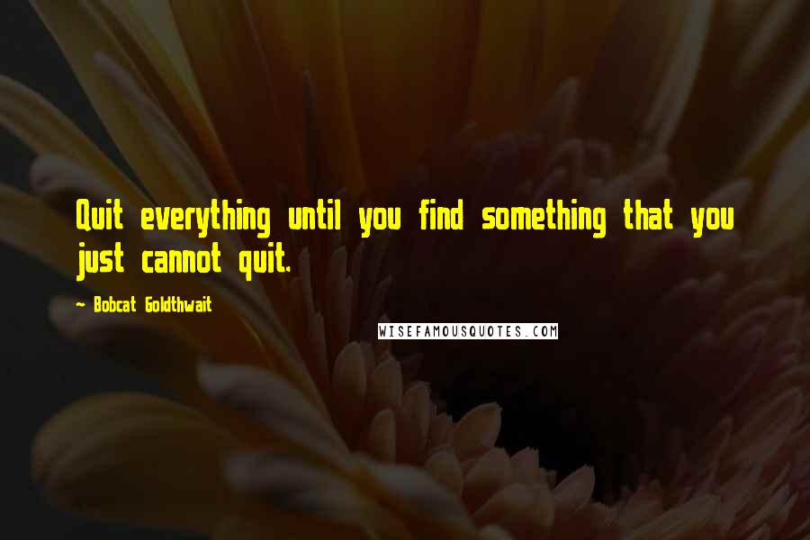 Bobcat Goldthwait Quotes: Quit everything until you find something that you just cannot quit.