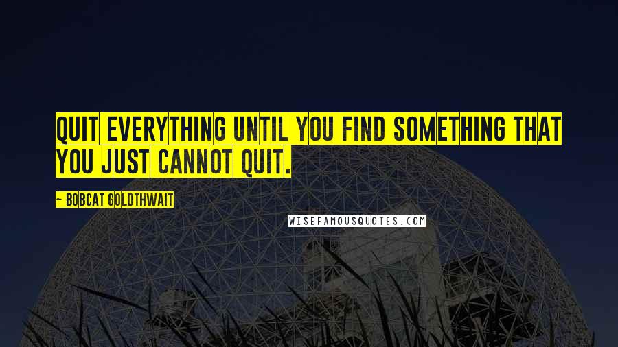 Bobcat Goldthwait Quotes: Quit everything until you find something that you just cannot quit.