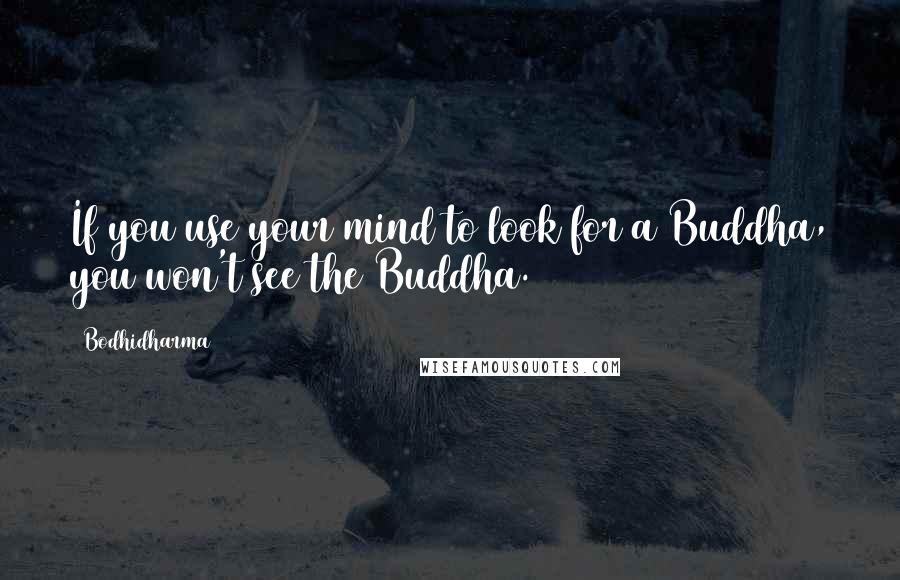 Bodhidharma Quotes: If you use your mind to look for a Buddha, you won't see the Buddha.