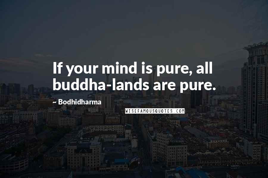 Bodhidharma Quotes: If your mind is pure, all buddha-lands are pure.