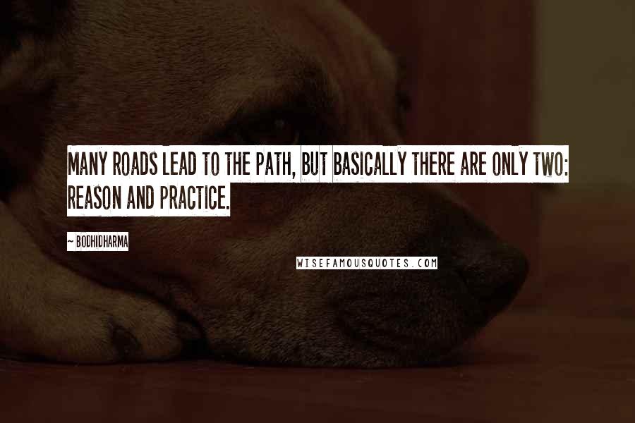 Bodhidharma Quotes: Many roads lead to the path, but basically there are only two: reason and practice.