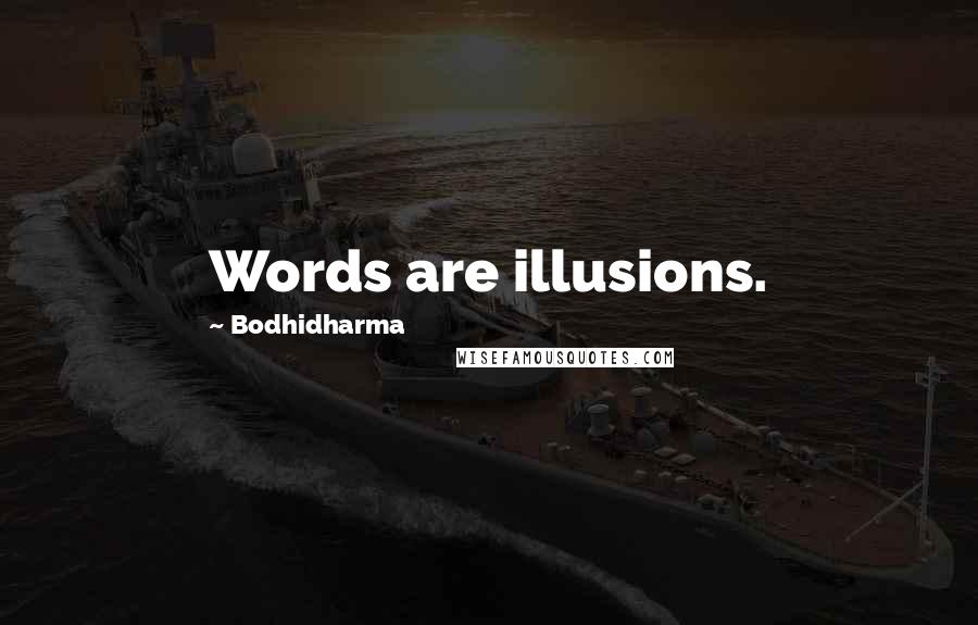 Bodhidharma Quotes: Words are illusions.