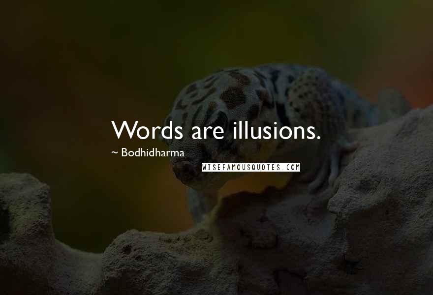 Bodhidharma Quotes: Words are illusions.