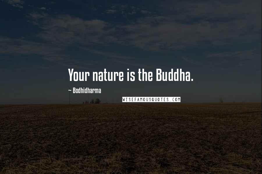 Bodhidharma Quotes: Your nature is the Buddha.